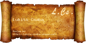 Lukits Csaba névjegykártya